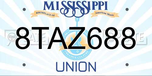 8TAZ688 Mississippi License Plate
