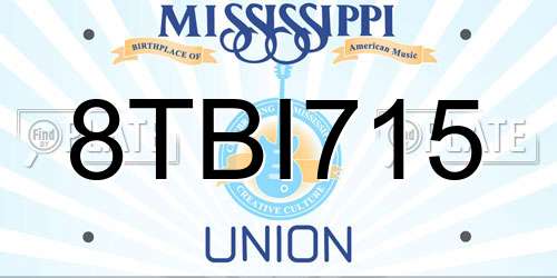 8TBI715 Mississippi License Plate