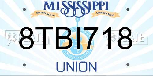 8TBI718 Mississippi License Plate