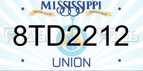 8TD2212 Mississippi License Plate