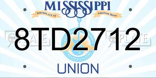 8TD2712 Mississippi License Plate