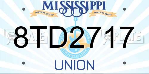 8TD2717 Mississippi License Plate