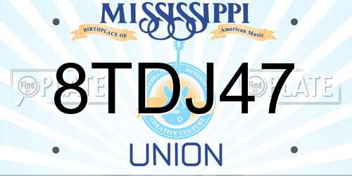 8TDJ47 Mississippi License Plate