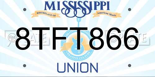 8TFT866 Mississippi License Plate