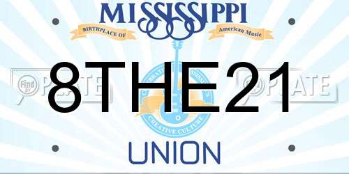 8THE21 Mississippi License Plate