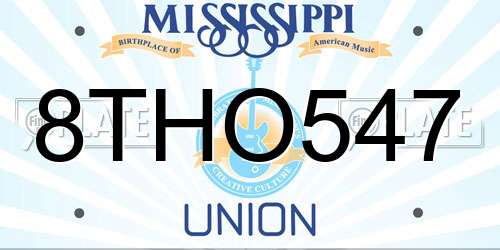8THO547 Mississippi License Plate