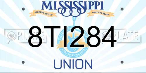 8TI284 Mississippi License Plate