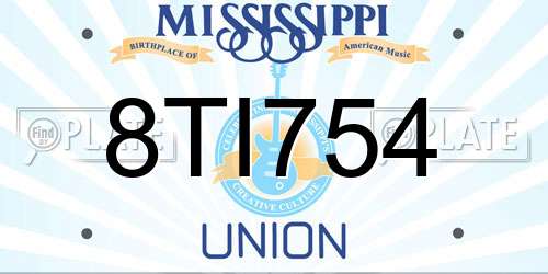 8TI754 Mississippi License Plate