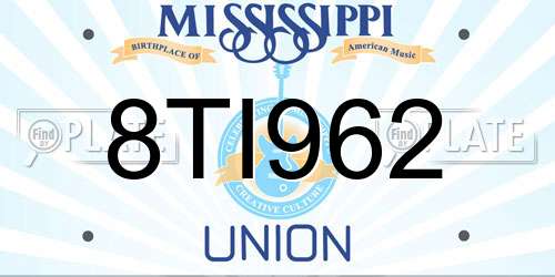 8TI962 Mississippi License Plate