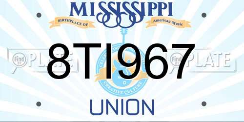 8TI967 Mississippi License Plate