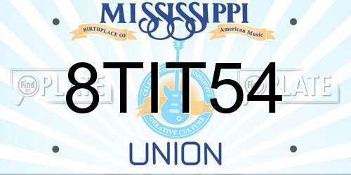 8TIT54 Mississippi License Plate