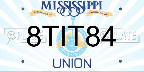8TIT84 Mississippi License Plate