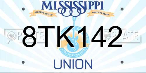 8TK142 Mississippi License Plate