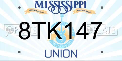 8TK147 Mississippi License Plate