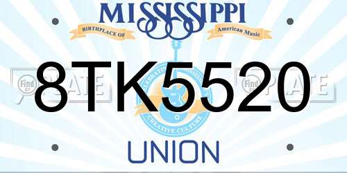 8TK5520 Mississippi License Plate