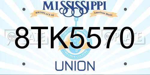 8TK5570 Mississippi License Plate
