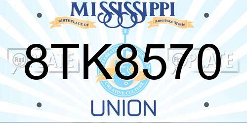 8TK8570 Mississippi License Plate