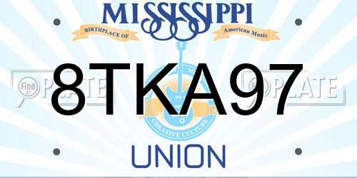 8TKA97 Mississippi License Plate