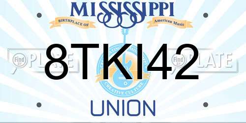 8TKI42 Mississippi License Plate