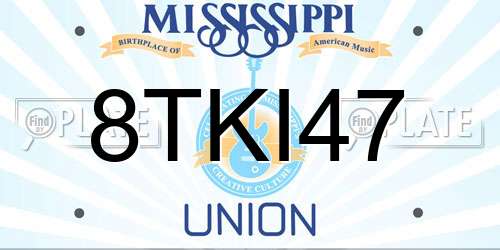 8TKI47 Mississippi License Plate