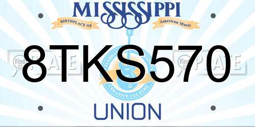 8TKS570 Mississippi License Plate