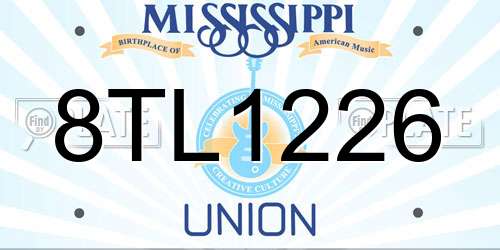 8TL1226 Mississippi License Plate