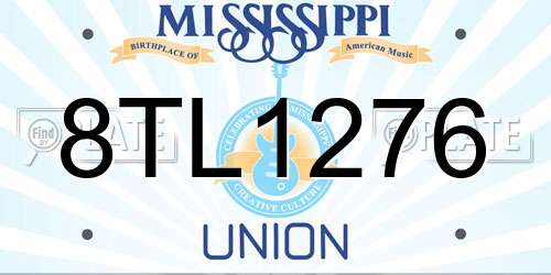 8TL1276 Mississippi License Plate