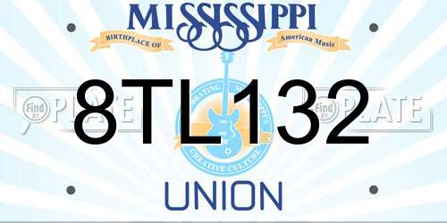 8TL132 Mississippi License Plate