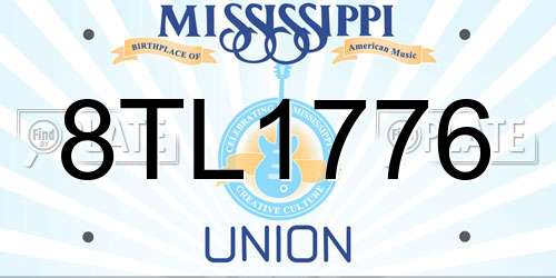 8TL1776 Mississippi License Plate