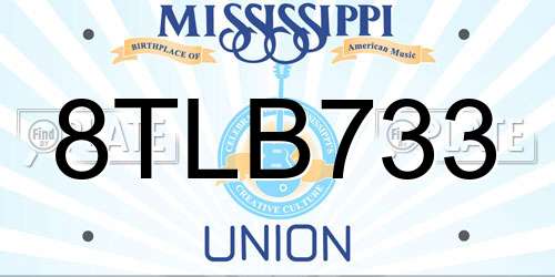 8TLB733 Mississippi License Plate