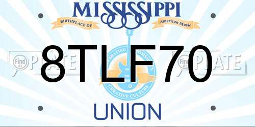 8TLF70 Mississippi License Plate