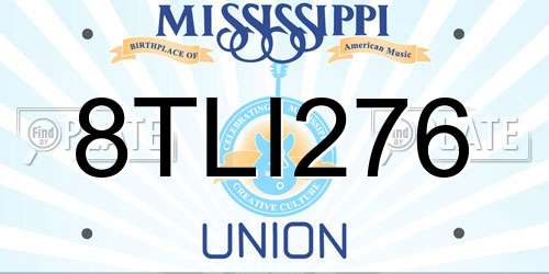 8TLI276 Mississippi License Plate