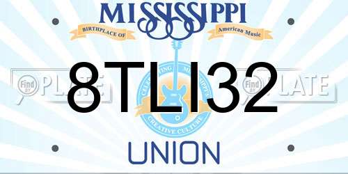 8TLI32 Mississippi License Plate