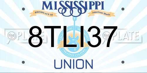 8TLI37 Mississippi License Plate
