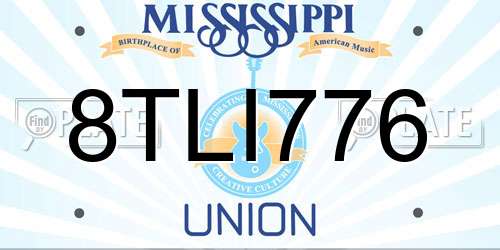 8TLI776 Mississippi License Plate