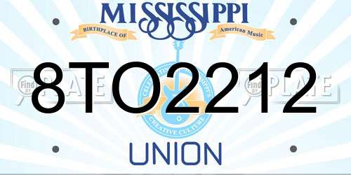 8TO2212 Mississippi License Plate