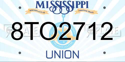 8TO2712 Mississippi License Plate