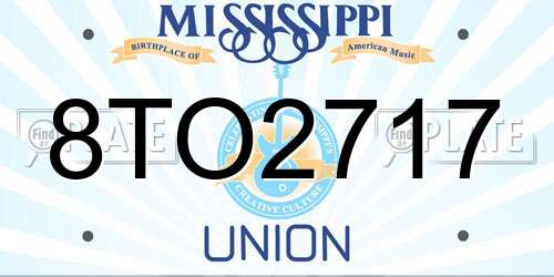 8TO2717 Mississippi License Plate