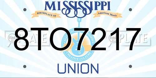 8TO7217 Mississippi License Plate