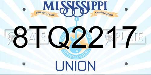8TQ2217 Mississippi License Plate