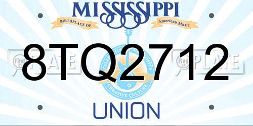 8TQ2712 Mississippi License Plate