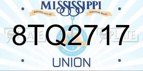 8TQ2717 Mississippi License Plate