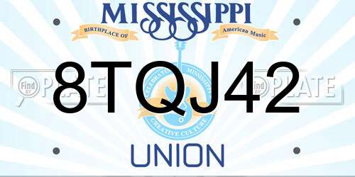 8TQJ42 Mississippi License Plate