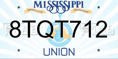 8TQT712 Mississippi License Plate