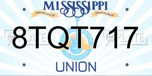 8TQT717 Mississippi License Plate