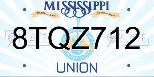 8TQZ712 Mississippi License Plate