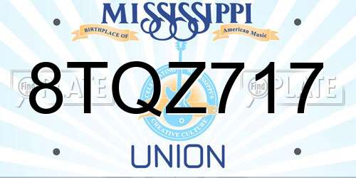 8TQZ717 Mississippi License Plate