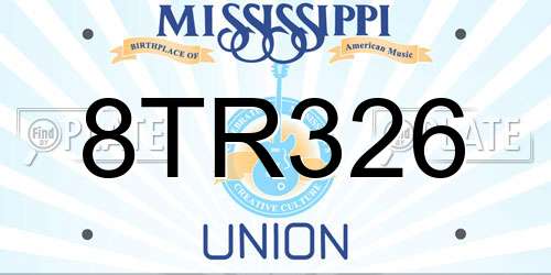 8TR326 Mississippi License Plate