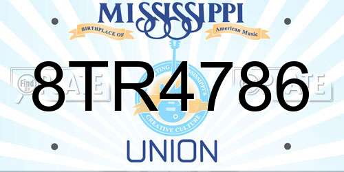 8TR4786 Mississippi License Plate