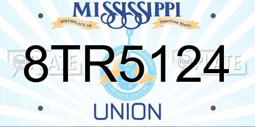 8TR5124 Mississippi License Plate